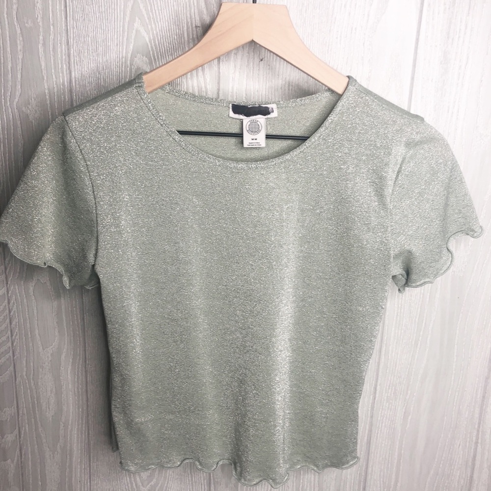 Urban outfitters crop top Sparkly MED - Picture 2 of 3